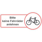 Rondenschild Bitte keine Fahrräder anlehnen
