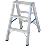 Krause Stabilo Stufen-Doppelleiter, beidseitig 2 x 3 Stufen, Arbeitshöhe bis 2,50 m